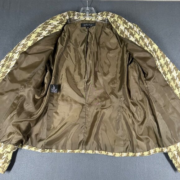 Vtg Kasper Womens 14 Wool Blend Blazer One Button Long Sleeve Lined Pockets - Picture 8 of 9